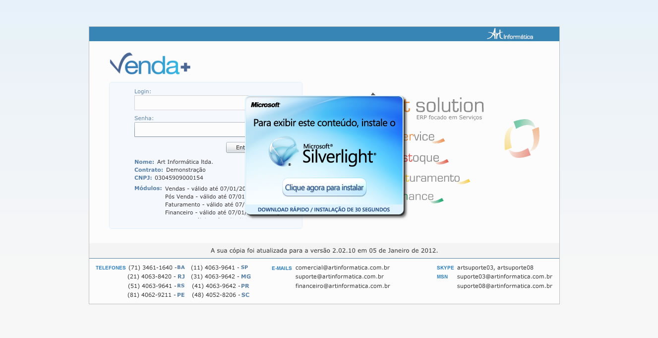 Instalar o Microsoft Silverlight